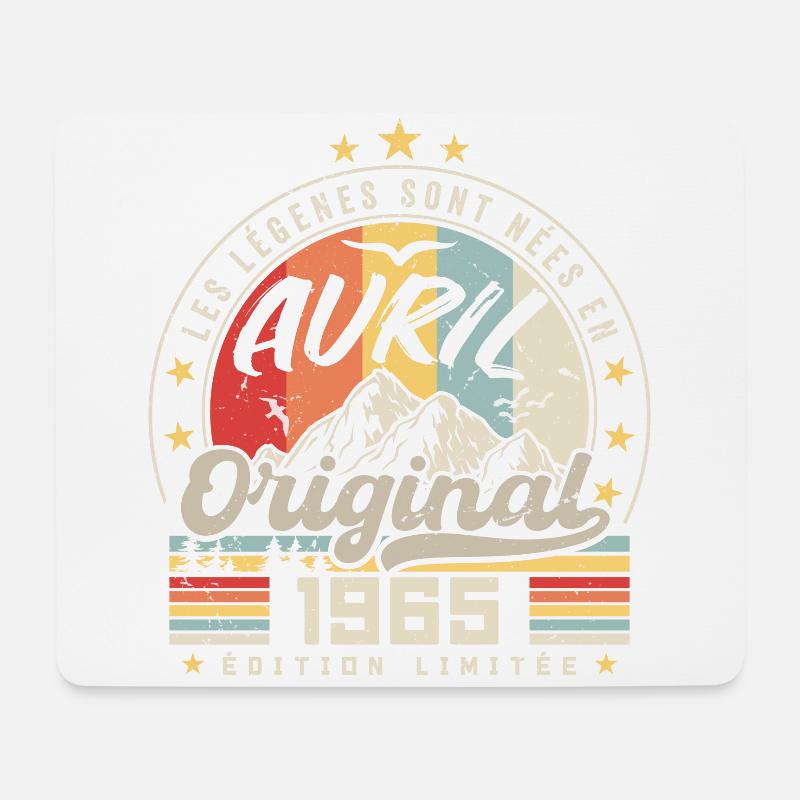 April 1965 Geburtstagsgeschenk April 1965 April - Mousepad (Querformat) - Weiß