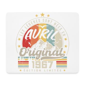 Avril 1967 Cadeau D'anniversaire Avril 1967 Avril - Tapis de souris (format paysage) - blanc - Devant