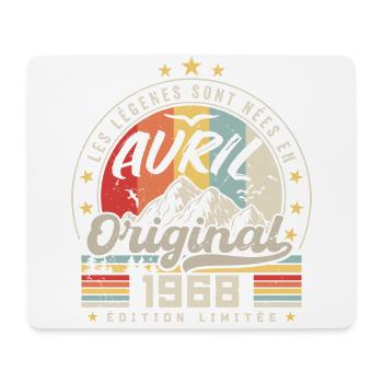 Avril 1968 Cadeau D'anniversaire Avril 1968 Avril - Tapis de souris (format paysage) - blanc - Devant