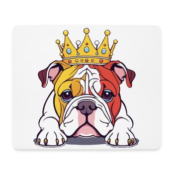 "Gekrönte Häupter" - Bulldog - Mousepad (Querformat) - Weiß - Vorne