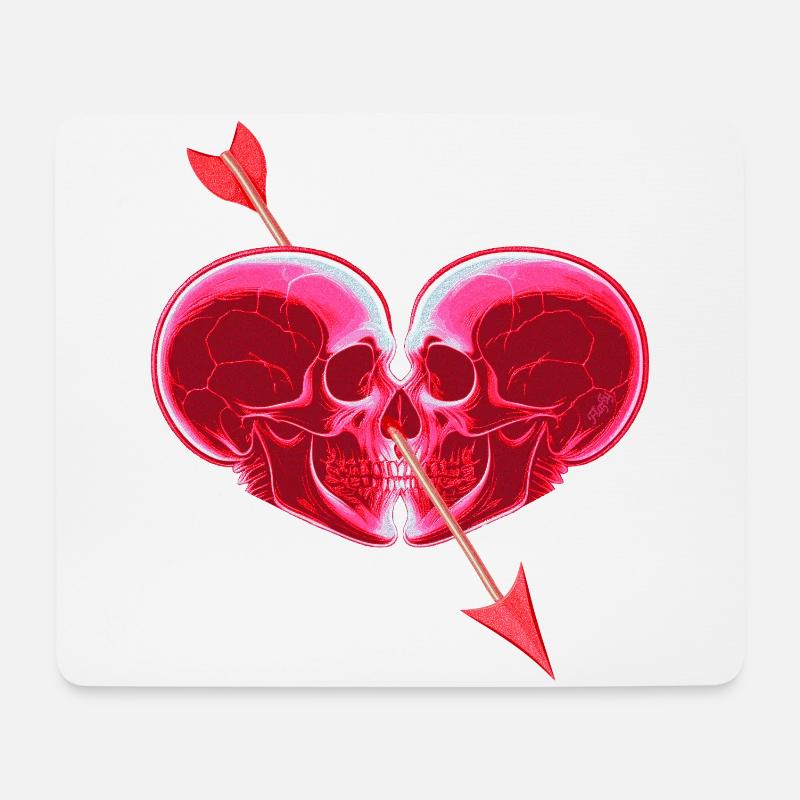 Heart of Skulls ❤ - Mouse Pad (horizontal) - white