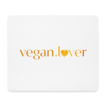 Vegan lover orange heart - Tapis de souris (format paysage) - blanc - Devant