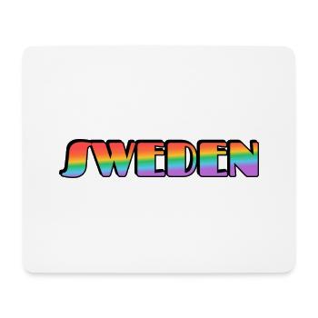 Gay Sweden Rainbow Typografie - Mousepad (Querformat) - Weiß - Vorne