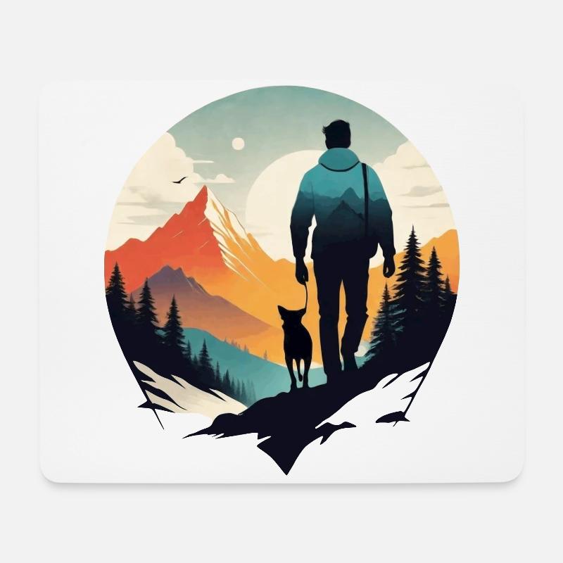 Treue auf vier Pfoten - Mousepad (Querformat) - Weiß