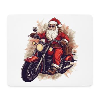 Santa Claus Motorcycle Sunglasses Christmas - Mouse Pad (horizontal) - white - Front