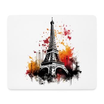 Paris Tour Eiffel France City Skyline Art - Tapis de souris (format paysage) - blanc - Devant