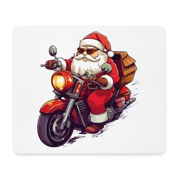 Santa Claus Motorcycle Sunglasses Christmas - Mouse Pad (horizontal) - white - Front