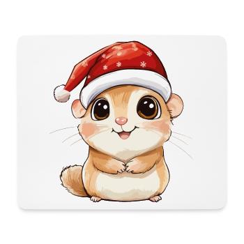 Hamster Weihnachten Süß Niedlich Weihnachtlich - Mousepad (Querformat) - Weiß - Vorne