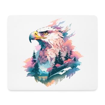 Eagle Head Nature Wilderness Forest Trees Mountains - Mouse Pad (horizontal) - white - Front