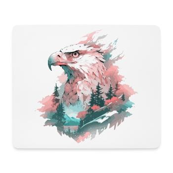Eagle Head Nature Wilderness Forest Trees Mountains - Mouse Pad (horizontal) - white - Front