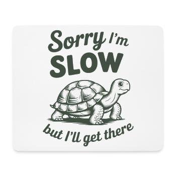 Tortue - Désolé je suis lent mais j’y arriverai - Tapis de souris (format paysage) - blanc - Devant