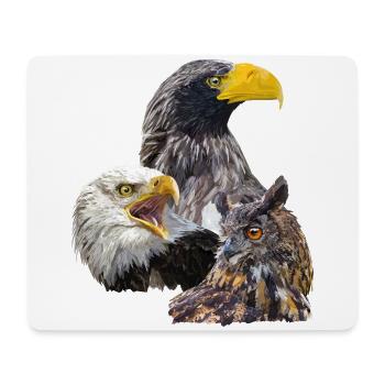 Pigargos et hibou - Tapis de souris (format paysage) - blanc - Devant