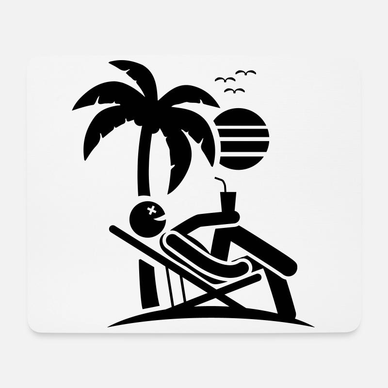 Insel Symbol Sommer Palme Chillen - Mousepad (Querformat) - Weiß
