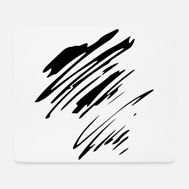 Mit Filzstift verschmierte Zeichnung - Mousepad (Querformat) - Weiß
