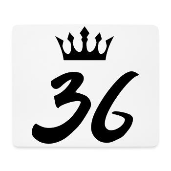 36 Number crown - Mouse Pad (horizontal) - white - Front