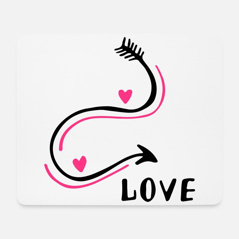 Love Herz Liebe Herzchen Schmetterlinge im Bauch - Mousepad (Querformat) - Weiß