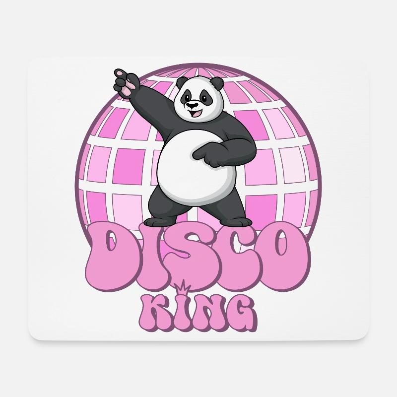 Disco King Panda 70s Disco Ball Discoking - Mouse Pad (horizontal) - white