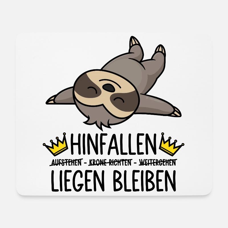 Hinfallen Liegen Bleiben - Faultier - Mousepad (Querformat) - Weiß