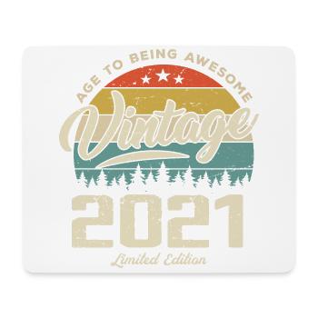 Vintage-Geburtstagsgeschenk im Retro-Stil 2021 - Mousepad (Querformat) - Weiß - Vorne