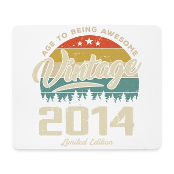 Vintage Retro Stil Jubiläumsgeschenk 2014 - Mousepad (Querformat) - Weiß - Vorne