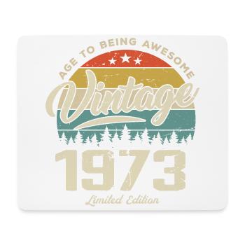 Vintage 1973 Cadeau Anniversaire Style Rétro 1973 - Tapis de souris (format paysage) - blanc - Devant