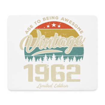 Jahrgang 1962 Retro-Stil Jubiläumsgeschenk 1962 - Mousepad (Querformat) - Weiß - Vorne
