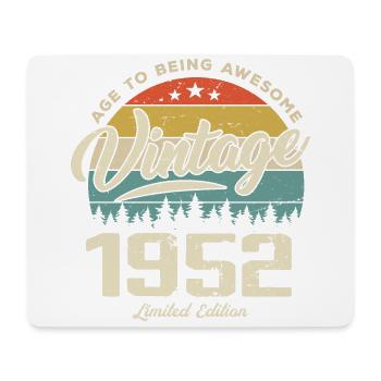 Jahrgang 1952 Jubiläumsgeschenk im Retro-Stil 1952 - Mousepad (Querformat) - Weiß - Vorne