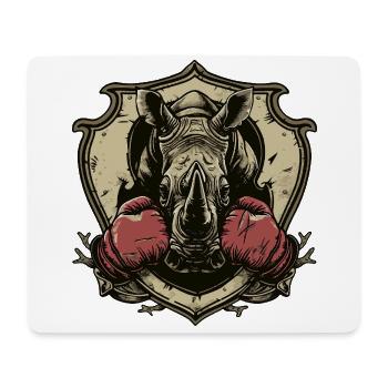 Nashorn Boxer MMA Logo - Mousepad (Querformat) - Weiß - Vorne