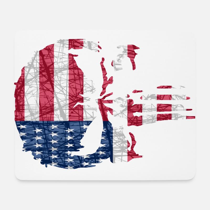skull usa - Mouse Pad (horizontal) - white
