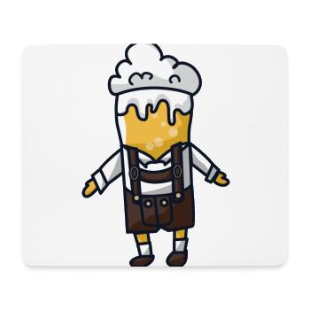 Bier Lederhose Tracht - Mousepad (Querformat) - Weiß - Vorne