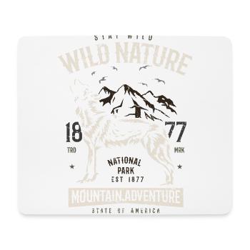 Wild nature howling wolf in the mountains adventure - Mouse Pad (horizontal) - white - Front