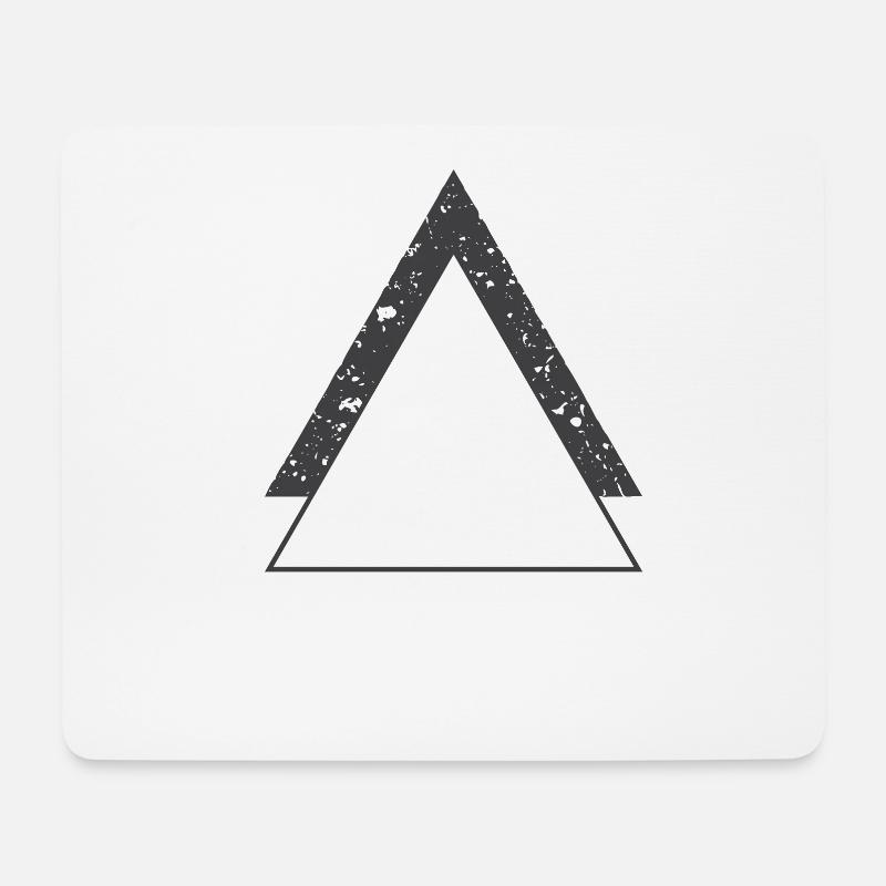 Minimalist lineart triangles grunge shape - Mouse Pad (horizontal) - white