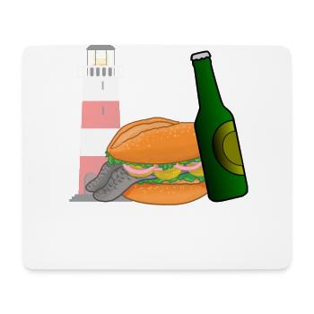 Norddeutsches 2-Gänge-Menü - Mousepad (Querformat) - Weiß - Vorne