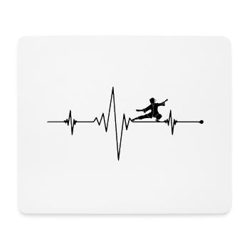 Herzschlag, Karate, Hobby, Geschenkidee, Fighter - Mousepad (Querformat) - Weiß - Vorne