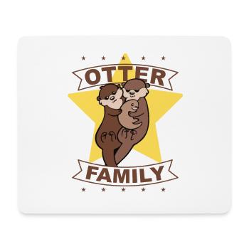 Otter Family, star, gift, gift idea - Mouse Pad (horizontal) - white - Front