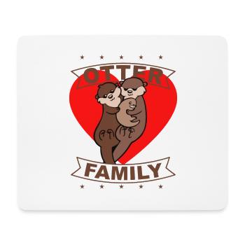 Otter Family, love, gift, gift idea - Mouse Pad (horizontal) - white - Front