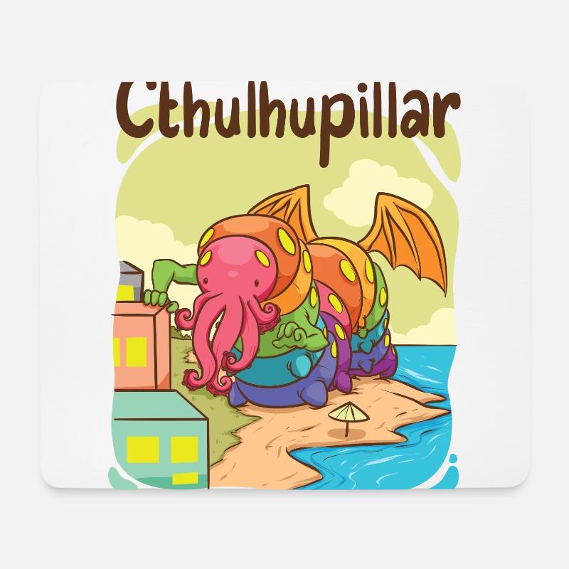 Cthulhupillar besucht New Innsmouth - Mousepad (Querformat) - Weiß