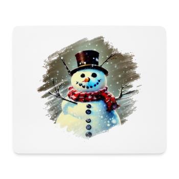 Bonhomme de neige - Tapis de souris (format paysage) - blanc - Devant