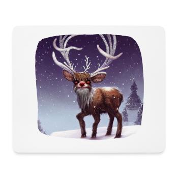 Weihnachtsmotiv Rentier - Mousepad (Querformat) - Weiß - Vorne