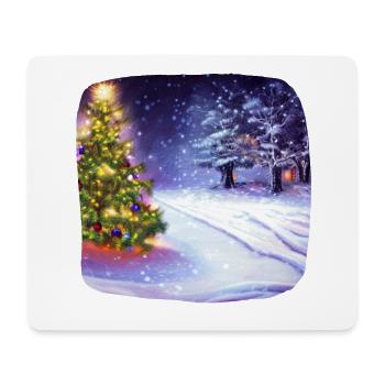 Christmas tree with snow - Mouse Pad (horizontal) - white - Front