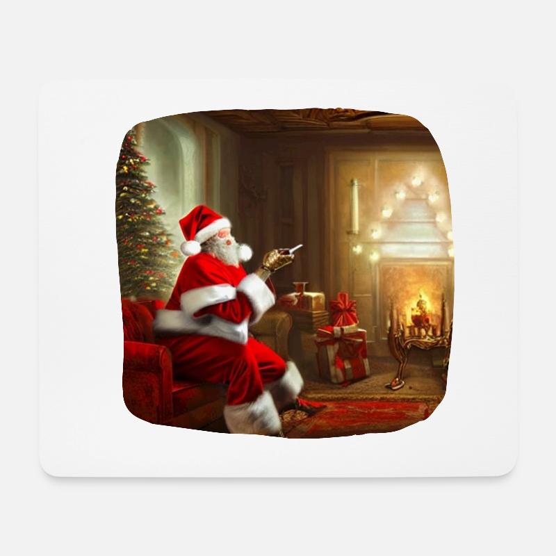 Weihnachtsmann im Wohnzimmer - Mousepad (Querformat) - Weiß