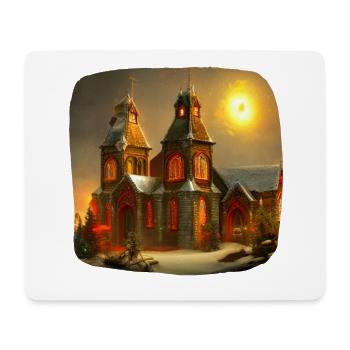 Église de Noël - Tapis de souris (format paysage) - blanc - Devant
