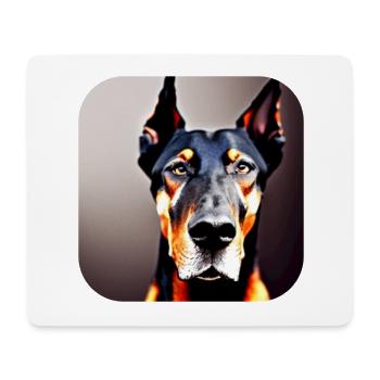 Doberman - Tapis de souris (format paysage) - blanc - Devant