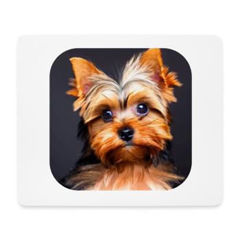 Yorkshire Terrier Chiot - Tapis de souris (format paysage) - blanc - Devant