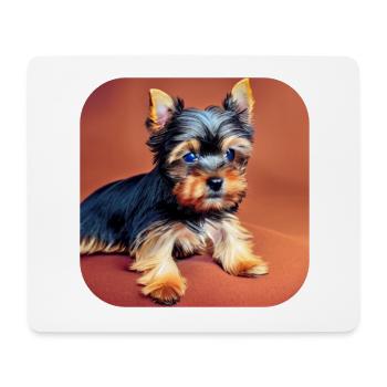 Yorkshire Terrier Chiot - Tapis de souris (format paysage) - blanc - Devant