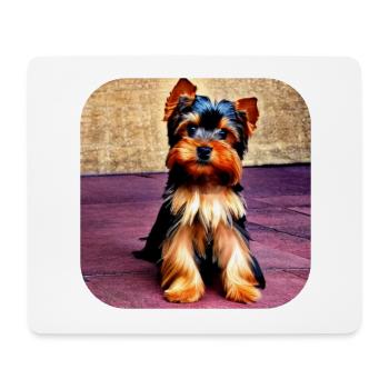 Yorkshire Terrier Chiot - Tapis de souris (format paysage) - blanc - Devant