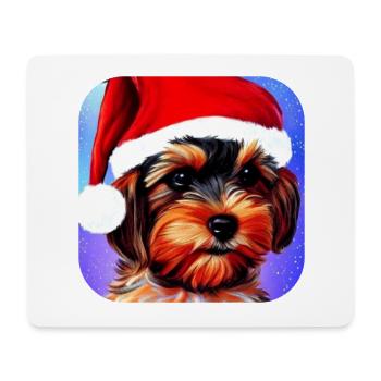 Yorkshire Terrier Chiot - Tapis de souris (format paysage) - blanc - Devant