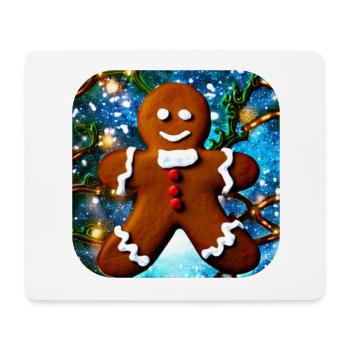 Homme en pain d’épices de Noël - Tapis de souris (format paysage) - blanc - Devant