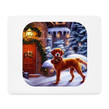 Weihnachtsmotiv Hund - Mousepad (Querformat) - Weiß - Vorne