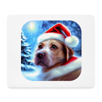 Chiot chien motif de Noël - Tapis de souris (format paysage) - blanc - Devant